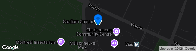 Map showing Stade Saputo