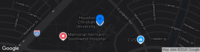 Map showing Houston Baptist University Soccer Field
