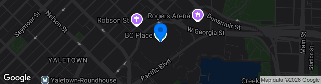 Map showing BC Place Stadium
