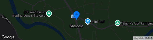 Map showing Latvijas Futbola federācijas mācību un treniņu centrs Staicele