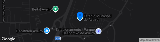 Map showing Estádio Municipal de Aveiro