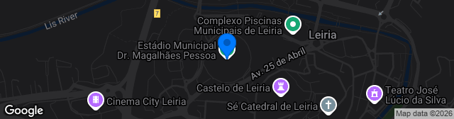 Map showing Estádio Dr. Magalhães Pessoa