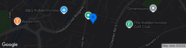 Map showing Aggborough Stadium