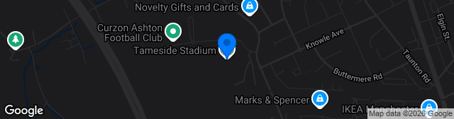 Map showing Tameside Stadium