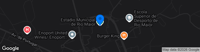 Map showing Estádio Municipal de Rio Maior
