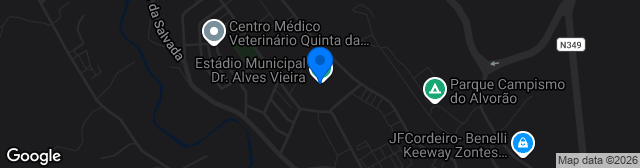 Map showing Estádio Municipal Dr. Alves Vieira