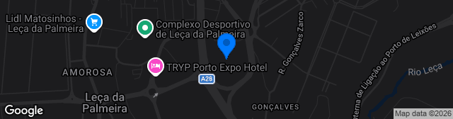 Map showing Estádio do Leça Futebol Clube