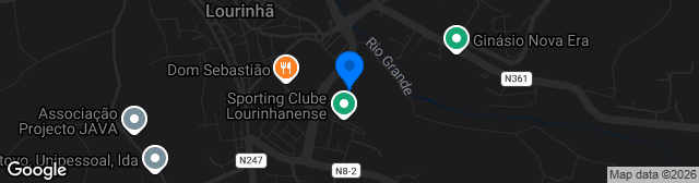 Map showing Estádio Municipal da Lourinhã
