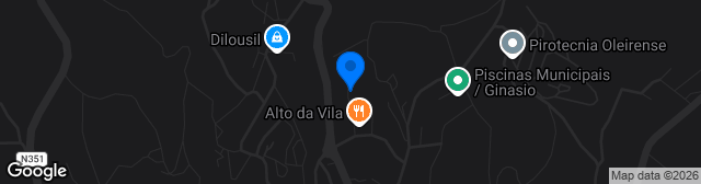 Map showing Estádio Municipal de Oleiros