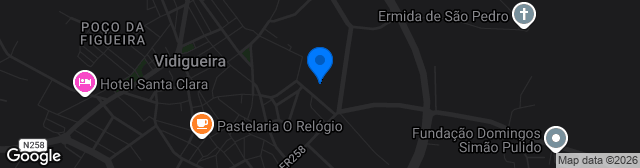 Map showing Estádio Municipal de Vidigueira