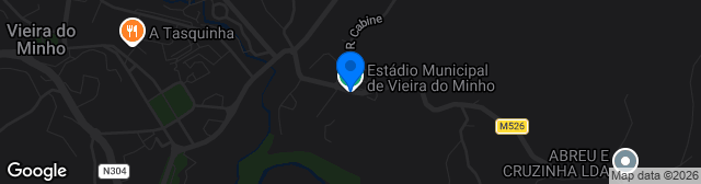 Map showing Campo Municipal de Vieira do Minho