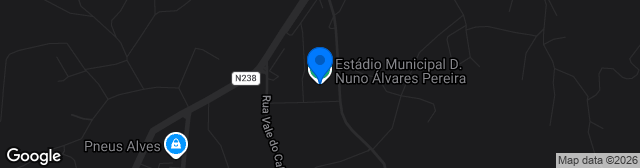 Map showing Estádio Municipal Nuno Álvares Pereira