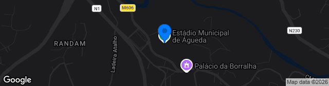 Map showing Estádio Municipal de Águeda