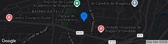 Map showing Estádio Municipal de Bragança
