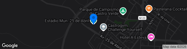 Map showing Estádio Municipal 25 de Abril