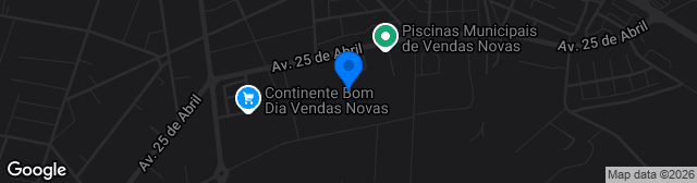 Map showing Estádio Municipal de Vendas Novas