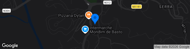 Map showing Estádio Municipal de Mondim de Basto