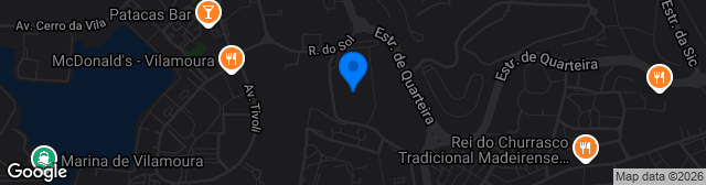 Map showing Estádio Municipal de Quarteira
