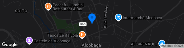 Map showing Estádio Municipal de Alcobaça