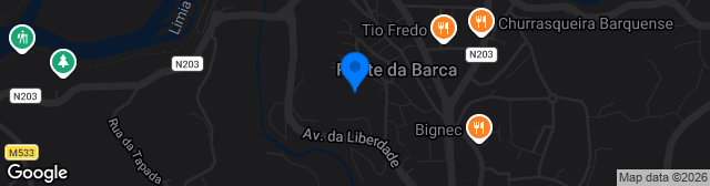 Map showing Campo Municipal Ponte da Barca