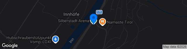 Map showing Silberstadt Arena Schwaz