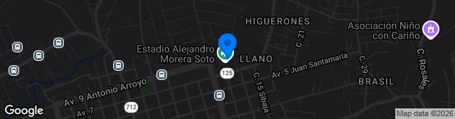 Map showing Estadio Alejandro Morera Soto