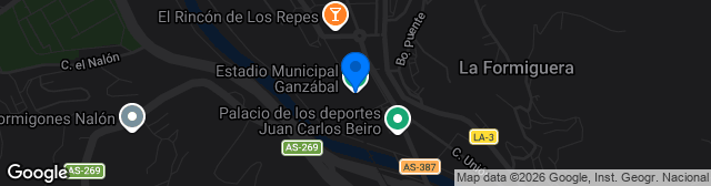 Map showing Estadio Nuevo Ganzábal