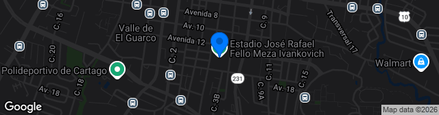 Map showing Estadio José Rafael Fello Meza