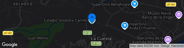 Map showing Estadio Silvestre Carrillo
