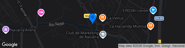 Map showing Estadio Municipal Valle de Aranguren