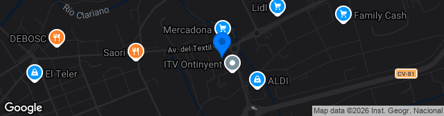 Map showing Estadio Municipal El Clariano