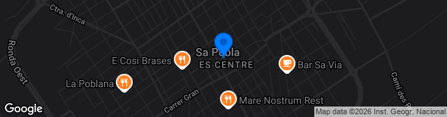 Map showing Estadio Municipal de Sa Pobla