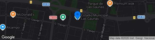 Map showing Estadio Nuevo Municipal Las Gaunas