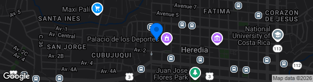 Map showing Estadio Eladio Rosabal Cordero