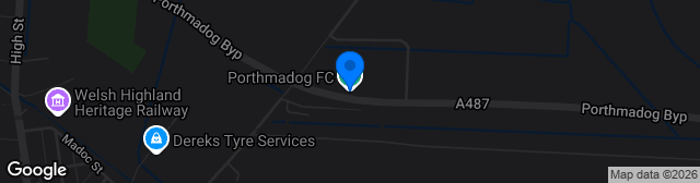 Map showing The Traeth Stadium