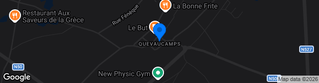 Map showing Stade Communal de Quevaucamps