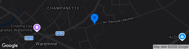 Map showing Stade Edmond Leburton