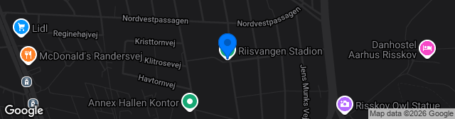 Map showing Riisvangen Stadion