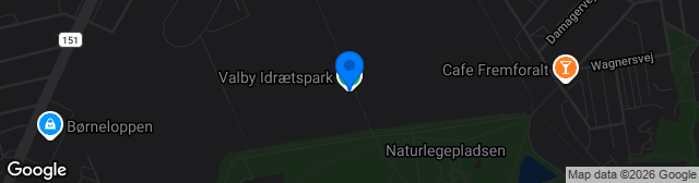 Map showing Valby Idrætspark