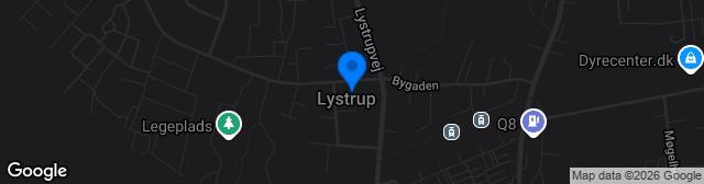 Map showing Lystrup Enge Idrætsanlæg