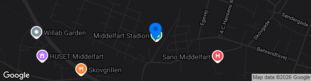 Map showing Middelfart Stadion