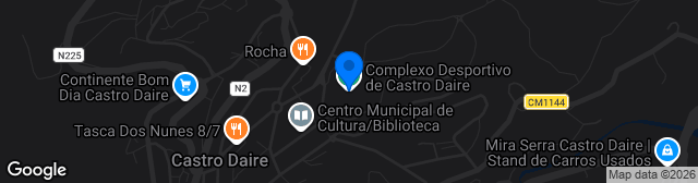 Map showing Complexo Desportivo Castro Daire