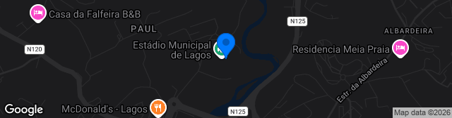 Map showing Estádio Municipal Fernando Cabrita