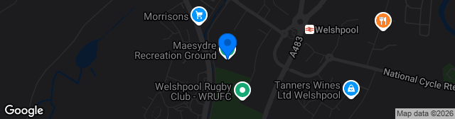 Map showing Maes y Dre Recreation Ground