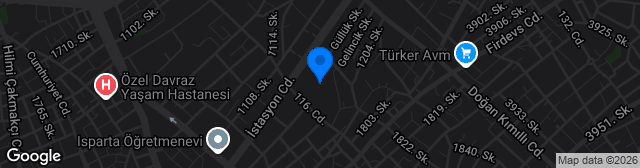 Map showing Isparta Atatürk Şehir Stadyumu