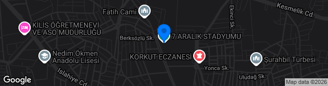 Map showing Kilis 7 Aralık Stadyumu
