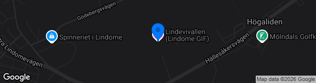 Map showing Lindevi IP (Konstgräs)