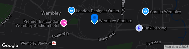 Map showing Wembley Stadium