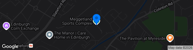 Map showing Meggetland Sport Complex