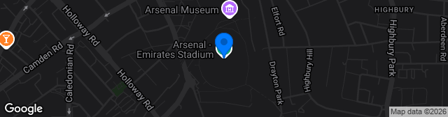 Map showing Emirates Stadium
